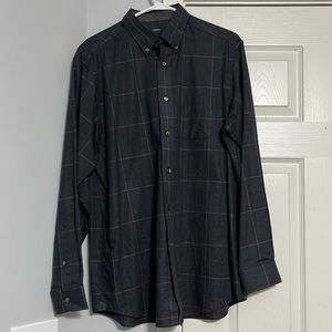 Cremieux Navy and Brown Button Down